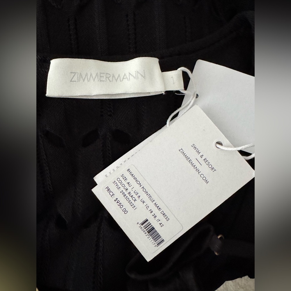 Final ZIMMERMANN Rhiannon Pointelle Maxi Long Sleeves Flare Dress Black various - Picture 16 of 16